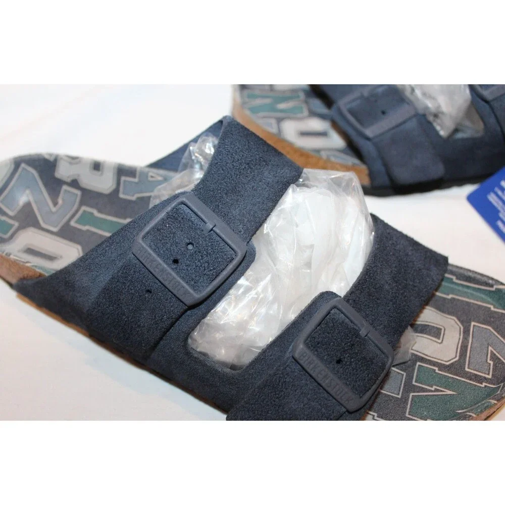 BIRKENSTOCK MEN'S ARIZONA BS VARSITY LEATHER SANDALS BLUE NEW US 9 EU 42 REG